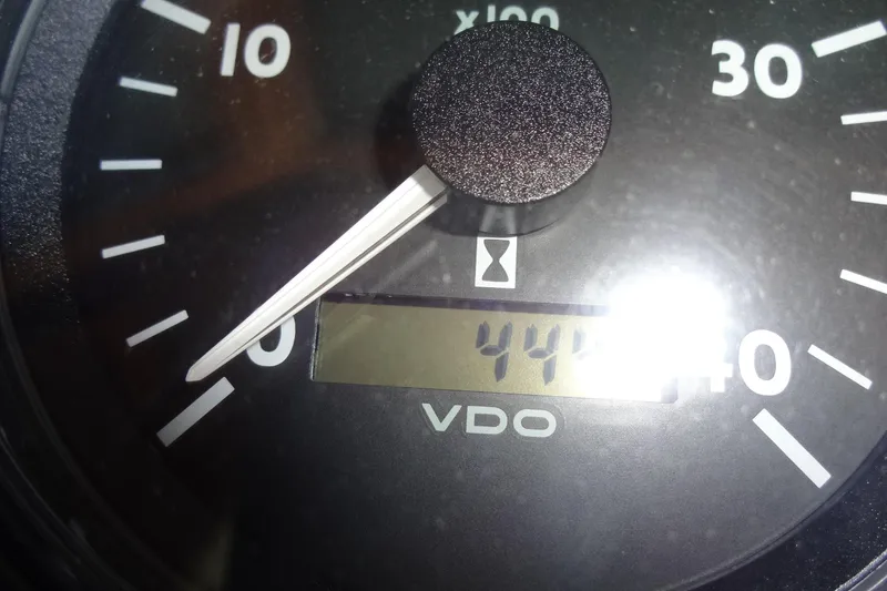 Slide: The Image of Tachometer of 1977 Hatteras 53 Motor Yacht displaying 4480 RPM. - 32