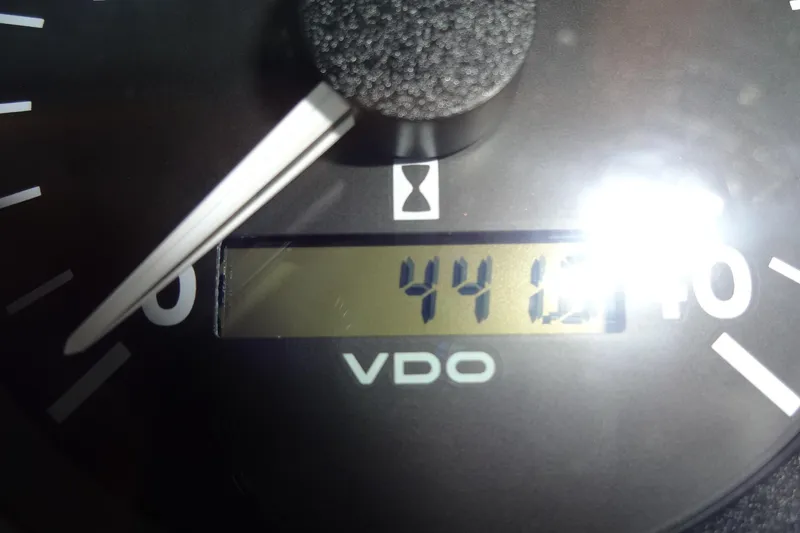 Slide: The Image of Close-up of a VDO gauge displaying 4415 hours on a 1977 Hatteras 53 Motor Yacht. - 33