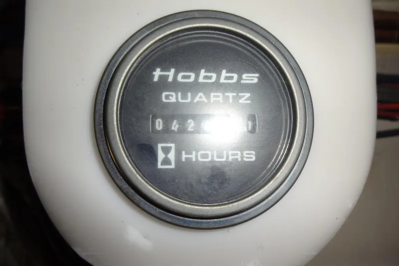 Slide: The Image of Hobbs quartz hour meter displaying 4261 hours on a 1977 Hatteras 53 Motor Yacht. - 81