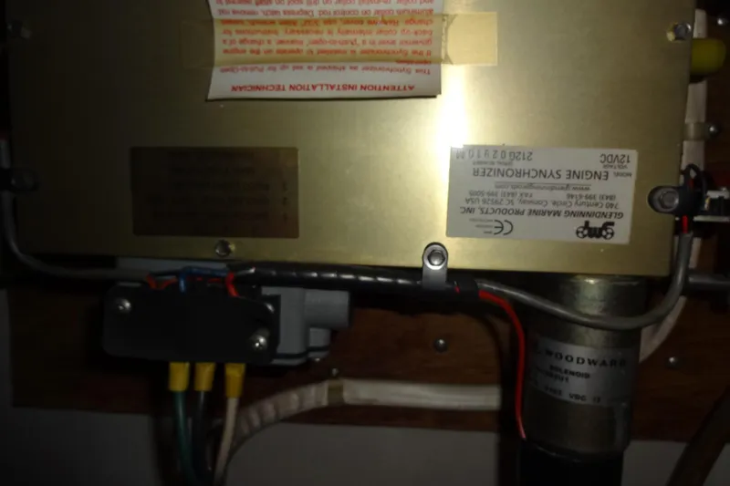 Slide: The Image of Engine synchronizer system in a 1977 Hatteras 53 Motor Yacht. - 87