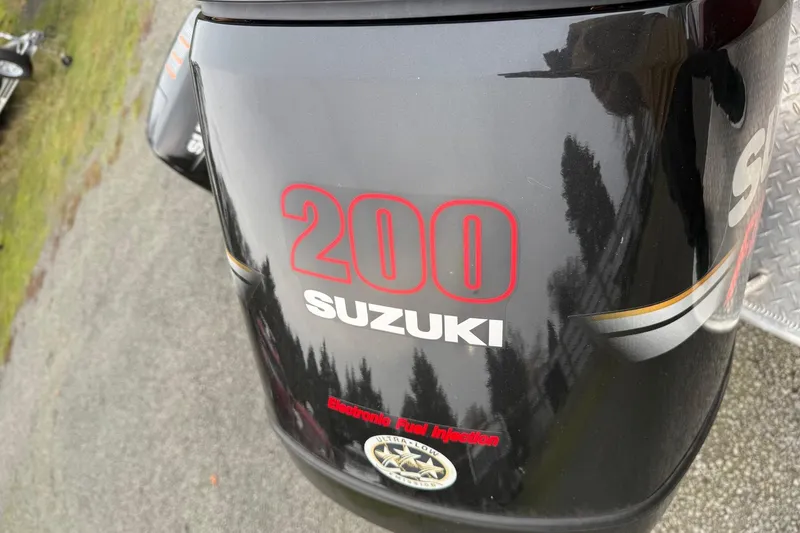 Slide: The Image of Close-up of a 2010 Thunder Jet 21 Luxor OB boat spotlight and navigation light. - 45