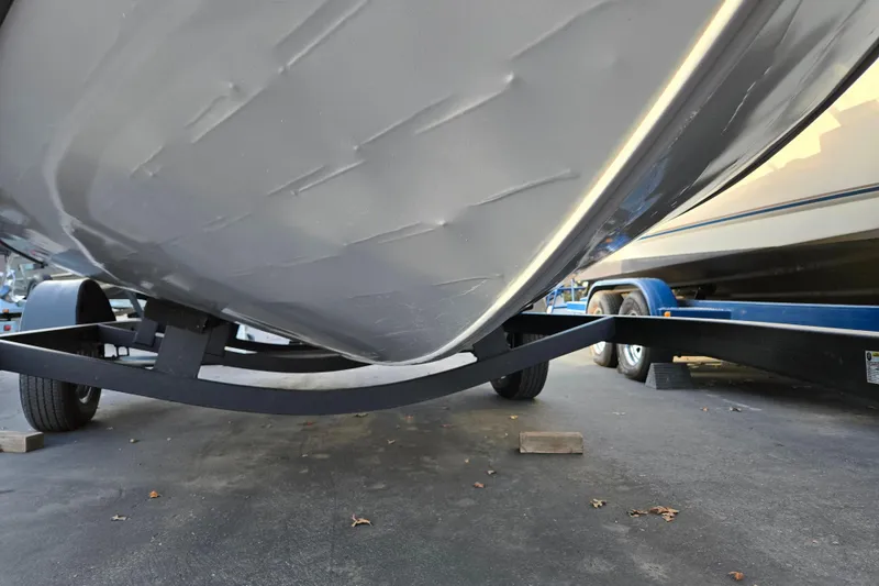 Slide: The Image of 2021 Tracker Pro Guide V-175 Combo boat on trailer, underside view. - 90