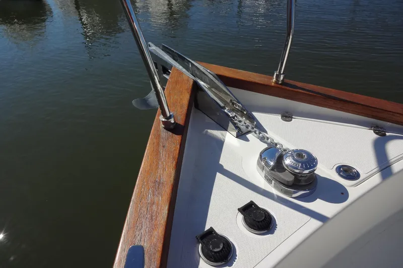 Slide: The Image of Bow of 2016 North Aegean Trawler 30 with anchor and winch system. - 25