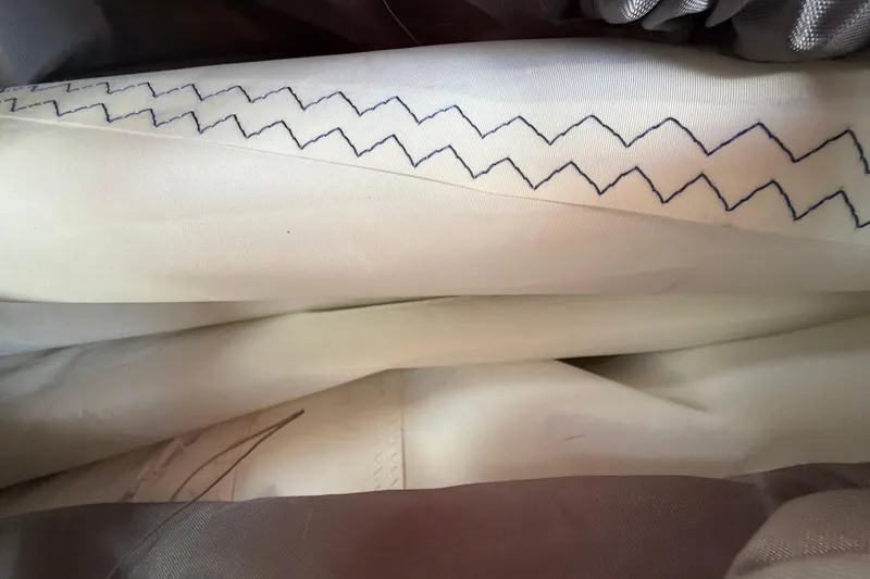 Slide: The Image of Close-up of Beneteau 31 sail with zigzag stitching, 2008 model. - 73