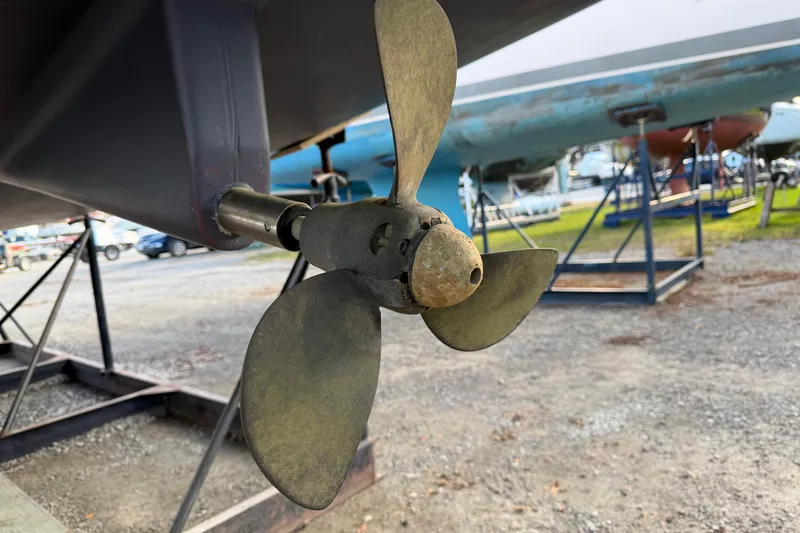 Slide: The Image of Propeller of a 2008 Beneteau 31 sailboat on dry dock. - 74