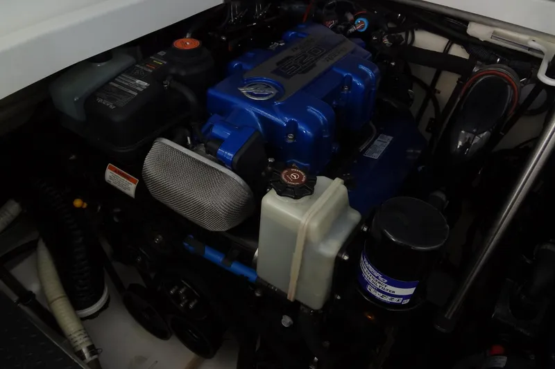 Slide: The Image of Engine compartment of a 2019 Formula 400 Super Sport boat, featuring a powerful engine. - 55