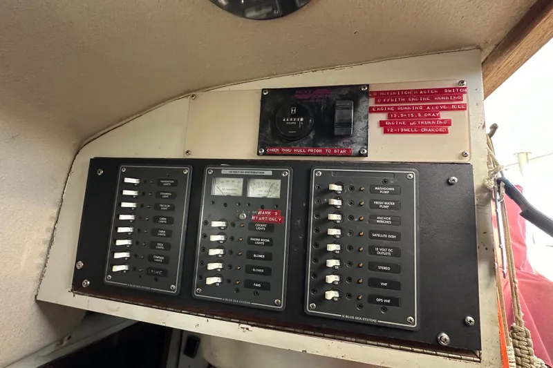 Slide: The Image of Electrical control panel on a 1978 CSY 44 Cutter Rig sailboat. - 28