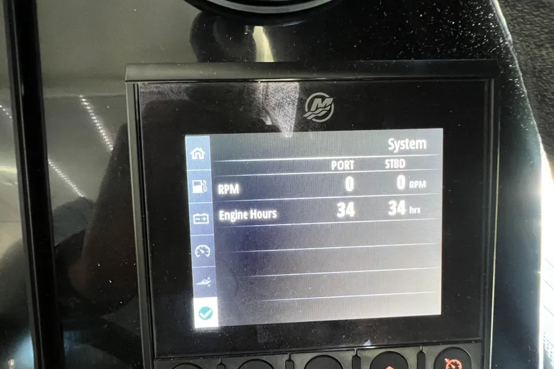 Slide: The Image of Display screen of 2024 Beneteau Antares 11 showing engine hours and RPM. - 32