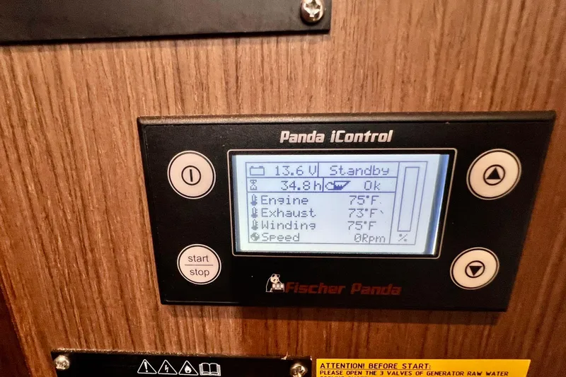 Slide: The Image of Panda iControl panel on 2024 Beneteau Antares 11, displaying engine and system status. - 33