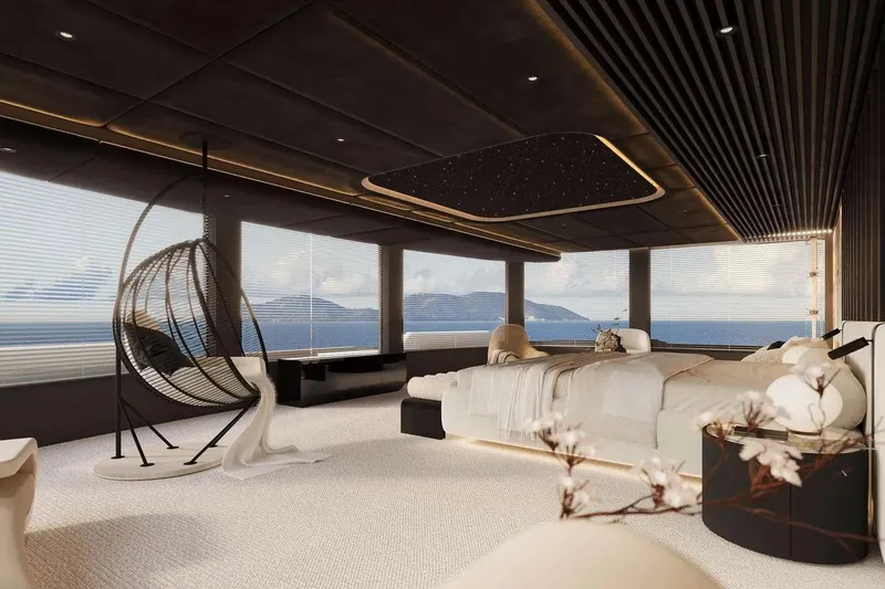 Slide: The Image of Luxurious interior of 2026 Sunreef 65M Explorer yacht with panoramic ocean views. - 9