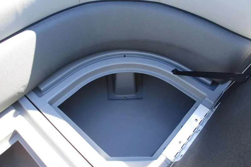 Slide: The Image of 2026 Bentley Pontoons Legacy 243 Swingback storage compartment, featuring sleek design and durable materials. - 13