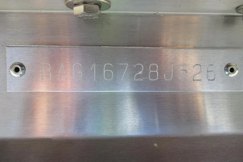 Slide: The Image of Hull identification number on a 2026 Bentley Pontoons Legacy 243 Swingback. - 26
