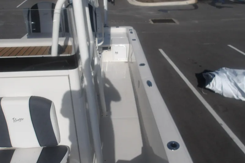 Slide: The Image of 2026 Ranger 2510 Bay boat interior with seating and deck details. - 30