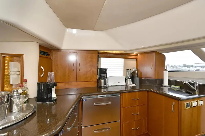 Slide: The Image of Luxurious kitchen interior of 2009 Silverton 52 Ovation yacht with modern appliances. - 6