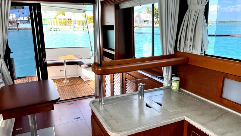 Slide: The Image of Modern kitchen interior on 2020 Beneteau Swift Trawler 44 yacht. - 45