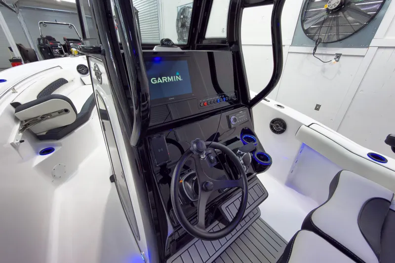 Slide: The Image of Interior of 2026 Tidewater 232 CC Adventure boat with Garmin navigation system. - 17