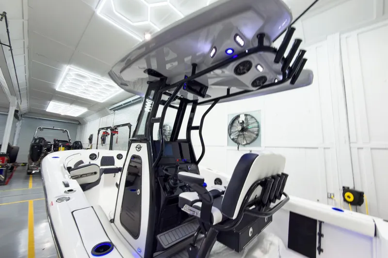 Slide: The Image of 2026 Tidewater 232 CC Adventure boat interior with modern design and advanced features. - 35