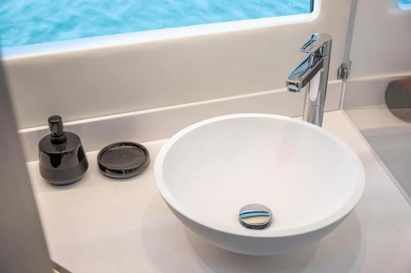 Slide: The Image of Modern bathroom sink on Jeanneau NC 1295 Coupe yacht, 2026 model. - 32