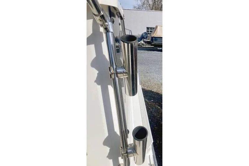 Slide: The Image of Stainless steel rod holders on 2021 Ranger Tugs R-25 boat. - 11