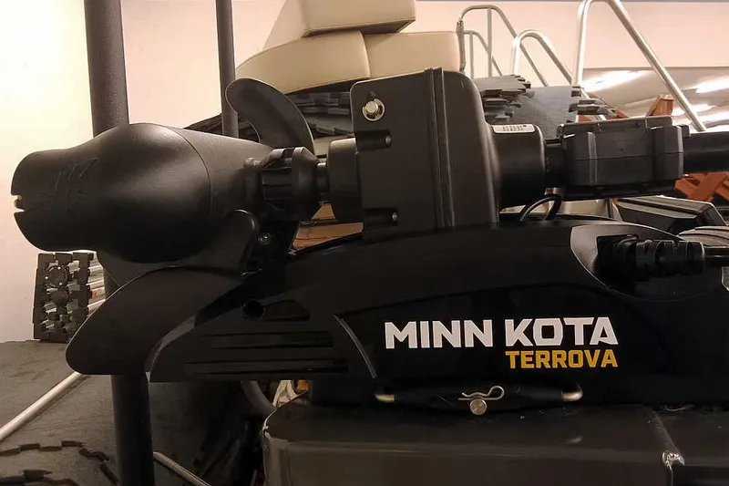 Slide: The Image of Minn Kota Terrova motor on 2018 Tracker Pro Guide V-16 SC boat. - 6