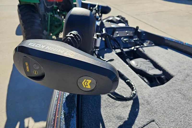 Slide: The Image of Minn Kota Ultrex motor on 2026 Phoenix 818 Pro boat, close-up view. - 29