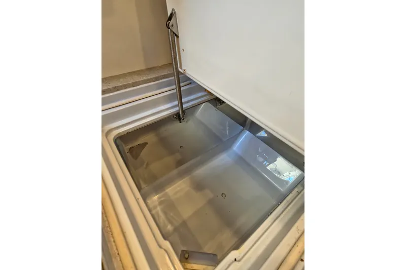 Slide: The Image of Open storage compartment on 2011 MJM 40z Downeast boat. - 29