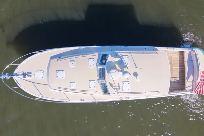 Slide: The Image of Aerial view of 2011 MJM 40z Downeast yacht cruising on water. - 7