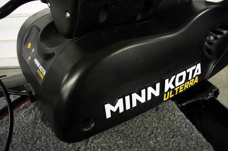 Slide: The Image of Minn Kota Ulterra motor on 2022 Tracker Pro Guide V-16 WT boat. - 13