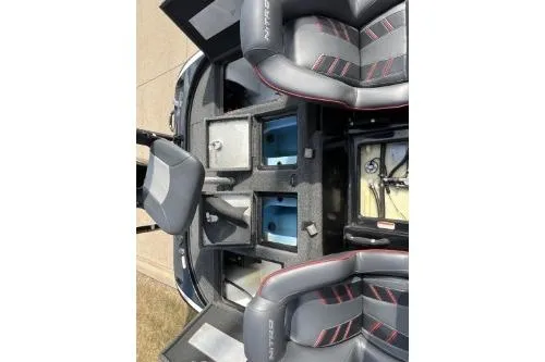Slide: The Image of 2017 Nitro Z20 Pro boat interior with storage compartments and seating. - 5