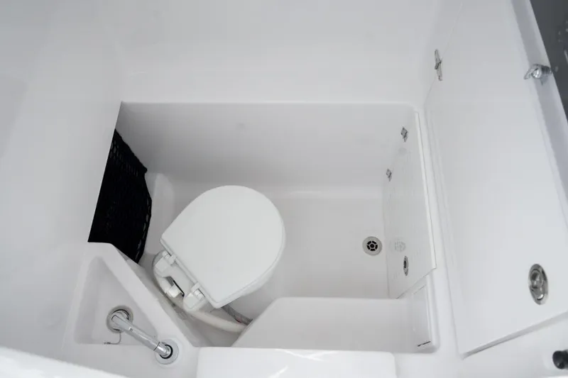 Slide: The Image of 2026 Jupiter 30 boat on water, featuring dual Yamaha engines. - 6