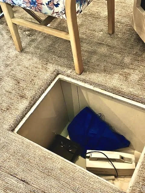 Slide: The Image of Hidden storage compartment in 1999 Carver 456 Aft Cabin Motor Yacht interior. - 26