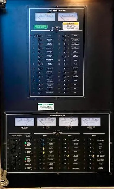 Slide: The Image of Electrical control panel of a 1999 Carver 456 Aft Cabin Motor Yacht. - 32