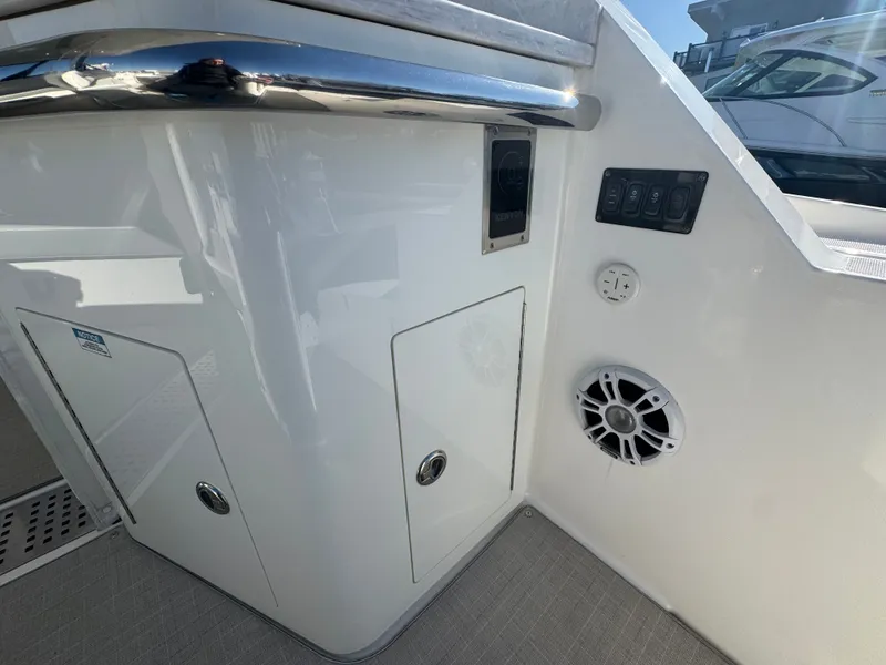 Slide: The Image of Interior of 2022 Regal 36 XO with speaker and controls. - 47