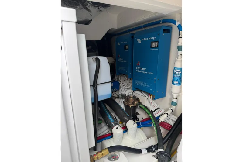 Slide: The Image of Engine room of 2025 Tiara Yachts 43 LE with Victron Energy equipment. - 80