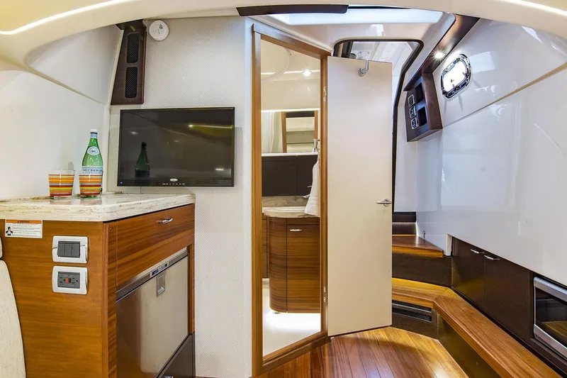Slide: The Image of Luxurious interior of 2019 Pursuit S 408 Sport boat with modern amenities. - 21