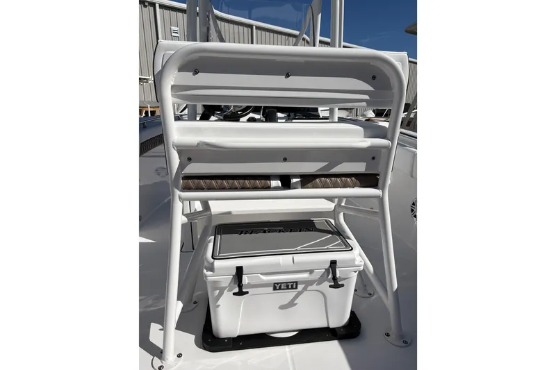 Slide: The Image of 2024 Blackfin 222CC boat interior with Yeti cooler and seating. - 24
