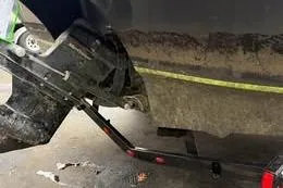 Slide: The Image of 2015 Bryant 198 Walkabout boat trailer hitch and propeller detail. - 7