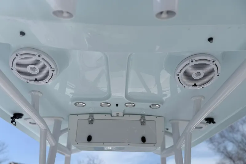 Slide: The Image of 2021 Sea Hunt Ultra 229 boat speakers and console detail. - 15