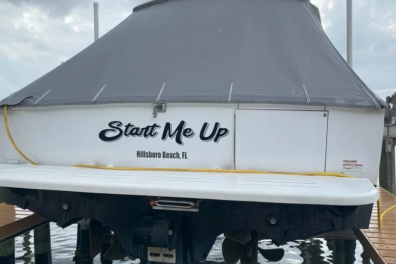 Slide: The Image of 2020 Hatteras GT45X boat named "Start Me Up" docked at Hillsboro Beach, FL. - 9