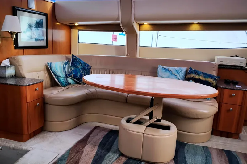 Slide: The Image of Luxurious interior of 2004 Meridian 459 Motoryacht with plush seating and elegant decor. - 30
