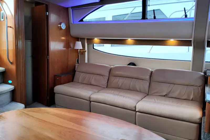 Slide: The Image of Luxurious interior of 2004 Meridian 459 Motoryacht with leather seating and elegant lighting. - 33