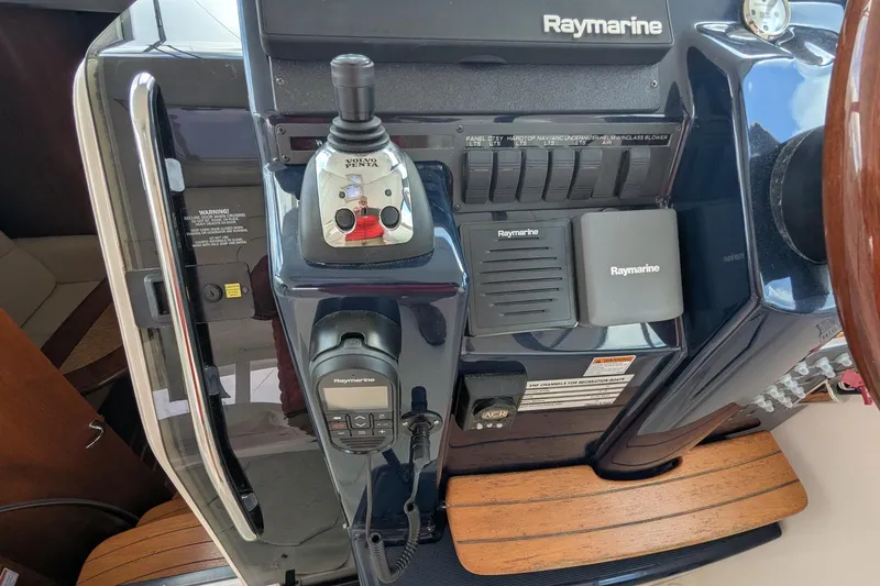Slide: The Image of 2008 Tiara Yachts 3600 Sovran helm with Raymarine controls and Volvo Penta joystick. - 16