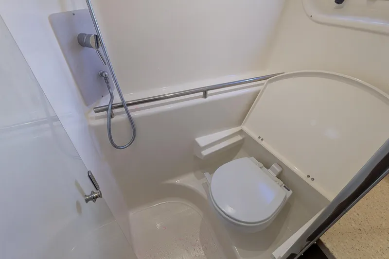 Slide: The Image of 2008 Tiara Yachts 3600 Sovran bathroom with shower and toilet. - 41
