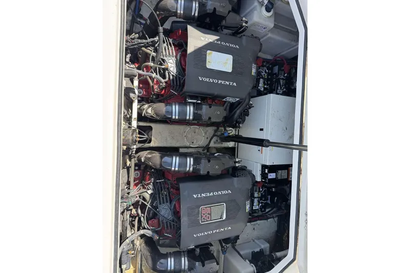 Slide: The Image of Engine compartment of a 2004 Regal 3060 Window Express with Volvo Penta engines. - 22