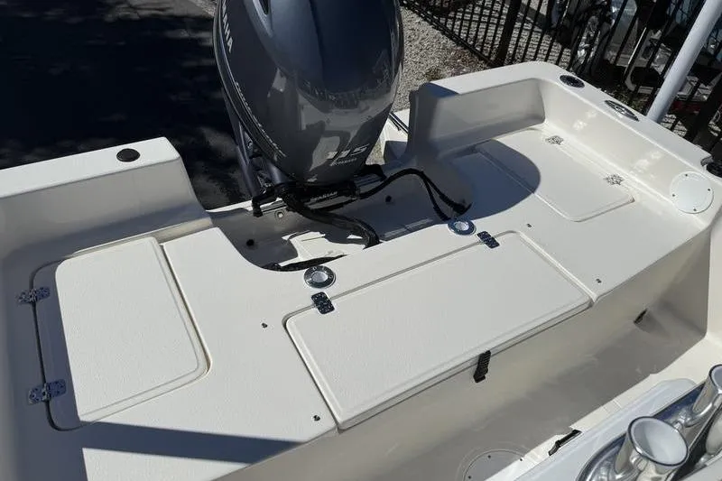 Slide: The Image of 2026 Bulls Bay 2000 boat with Yamaha outboard motor, featuring spacious deck and storage compartments. - 9