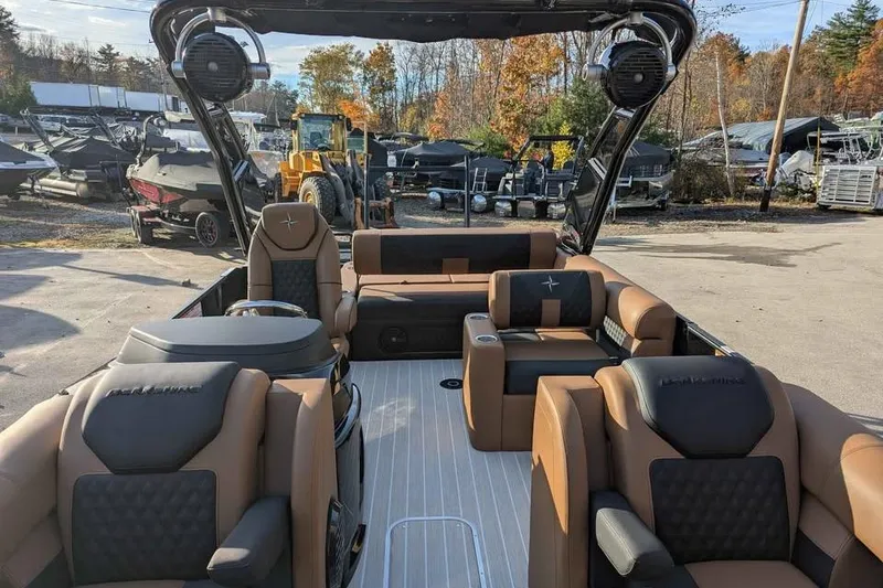 Slide: The Image of 2026 Berkshire 25SB2 STS 3.0 pontoon boat interior with luxurious seating and modern design. - 8