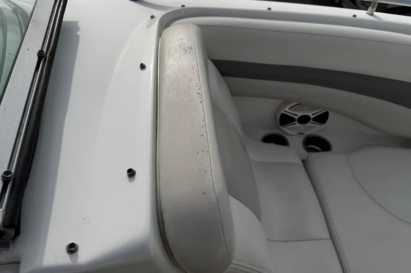 Slide: The Image of Interior of 2008 Chaparral 256 SSi boat showing seating and speaker system. - 25
