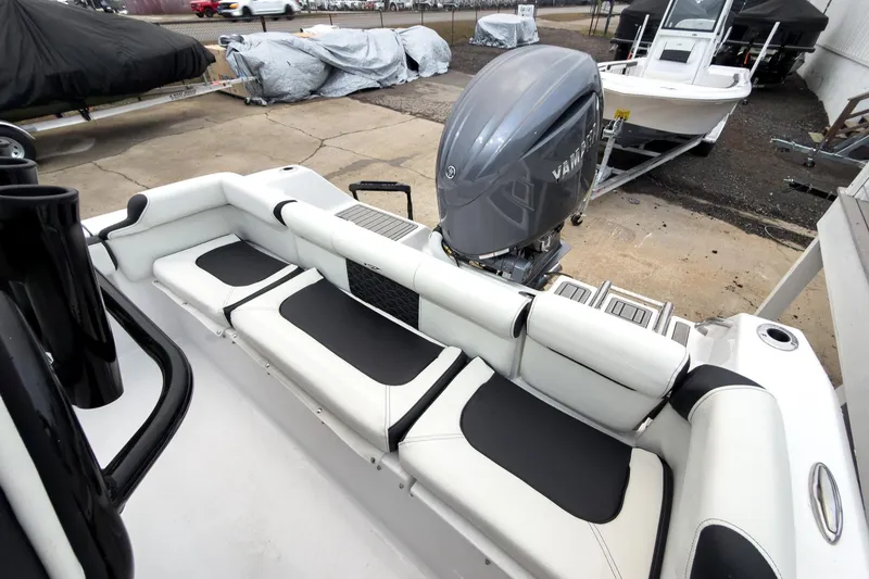 Slide: The Image of 2026 Tidewater 210 LXF boat with Yamaha outboard engine, featuring sleek seating and modern design. - 21