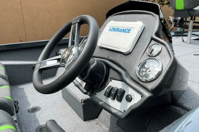 Slide: The Image of Steering console of 2026 Ranger RT198P boat with Lowrance electronics and gauges. - 8