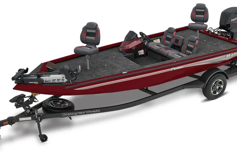Slide: The Image of 2026 Ranger RT188C boat with Ultrex motor and Garmin device on deck. - 68